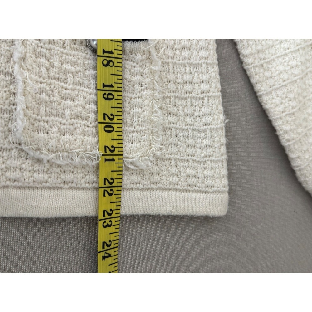 Talbots Tweed Lady Jacket White/Black Button Front Small - Picture 10 of 11